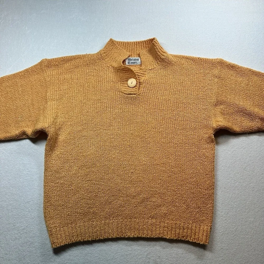 Vintage Bristol Court Orange Sweater Size‎ L Knit Pullover Retro